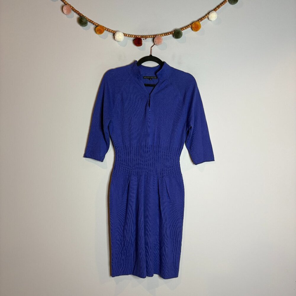 Antonio Melani wool cashmere blend indigo sweater dress
